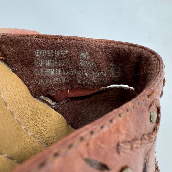 Earth Spirit Pine Womens Brown Leather Floral Cutout Wedge Sandals Size 7.5 - Picture 4 of 8